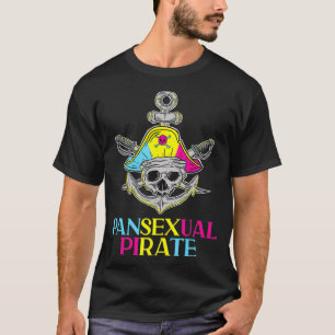 Camiseta Pansexual Pride Pirata LGBTQ Mês Pans Cor do Sina
