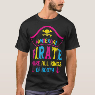 Camiseta Pansexual Pride Pirata LGBTQ Mês Pans Cor do Sinal