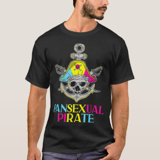 Camiseta Pansexual Pride Pirata LGBTQ Mês Pans Cor do Sinal