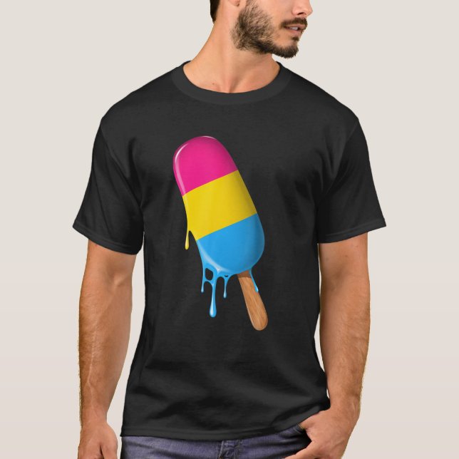 Camiseta Pansexual Sorvete Pansexual Sinalizador LGBTQ Pans (Frente)