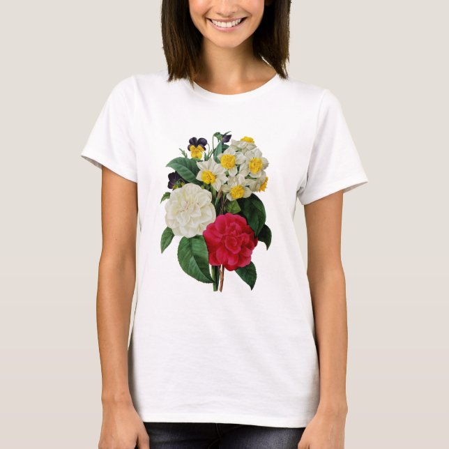 Camiseta Pansy, Narciso e Buquê Camellia por Redoute (Frente)
