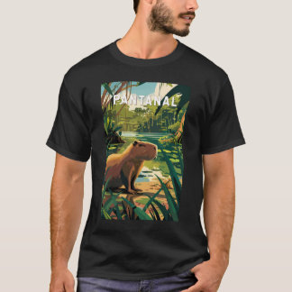 Camiseta Pantanal Brasil Capybara Viagem Art Vintage