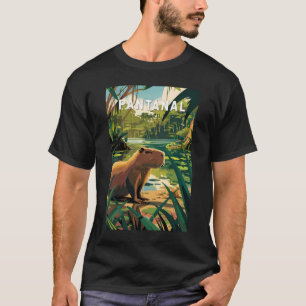 Camiseta Pantanal Brasil Capybara Viagem Art Vintage