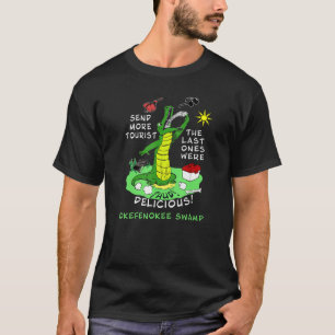 Camiseta Pântano Okefenokee Jacaré Mande Mais Souvenir de