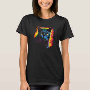 Camiseta Pantera Cabeça Negra pop de arte realista