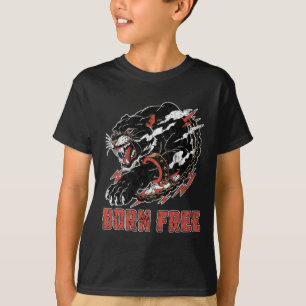 Camiseta Pantera com cadeia negra história do mês africano