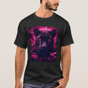 Camiseta Pantera da Arte Pop Rosa Gato da Selva Vibração Lu