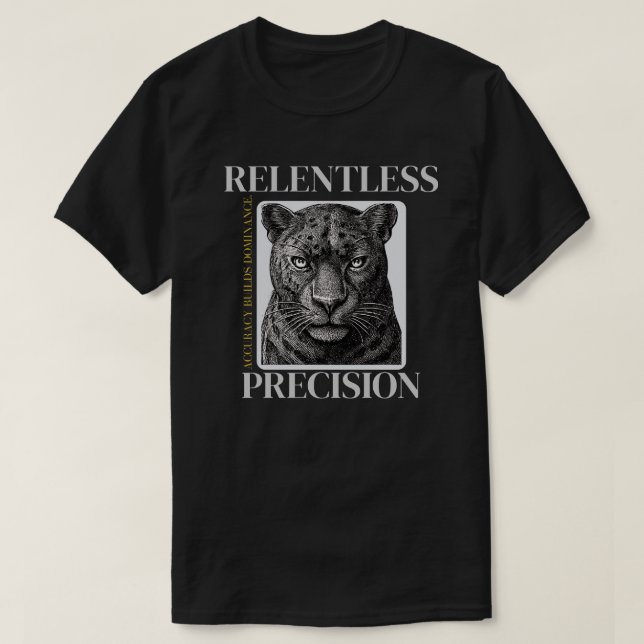 Camiseta Pantera de Precisão Implacável – Disciplina Elegan (Frente do Design)