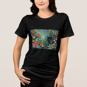 Camiseta Pantera Negra África Colagem Alegre Estilo Selva