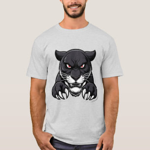 Camiseta Pantera Negra Agressiva Com Olhos Vermelhos