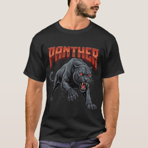 Camiseta Pantera Negra Feroz Predador de Olhos Vermelhos Al