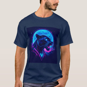Camiseta Pantera Negra Neon Cyberpunk