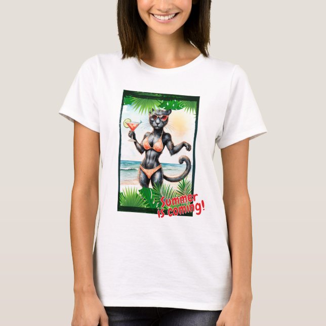 Camiseta Pantera Negra "O verão está chegando!" (Frente)