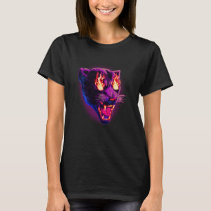 Camiseta Pantera Preta Pop no Fogo Leopardo Animal Jaguar