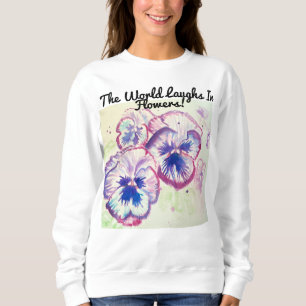 Camiseta Panteras Pansíveis Flor Flor de Aquarela Púrpura C
