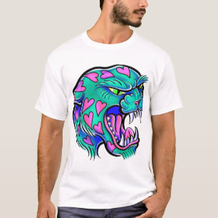 Camiseta Panther Hearts New School por Storey Art