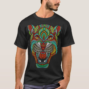 Camiseta Panther Huichol Calavera Mexicana Aztec Pele de Aç