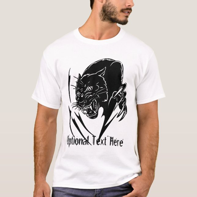 Camiseta Panther Preta em Preto e Branco (Frente)