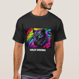Camiseta Panthère noire sur fond de graffiti pour gamer