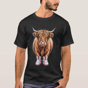 Camiseta Pantuflas engraçadas de coelho de Páscoa da vaca d