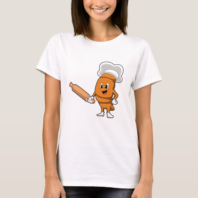 Camiseta Pão como Cozinhar com Pino de Rolagem (Frente)