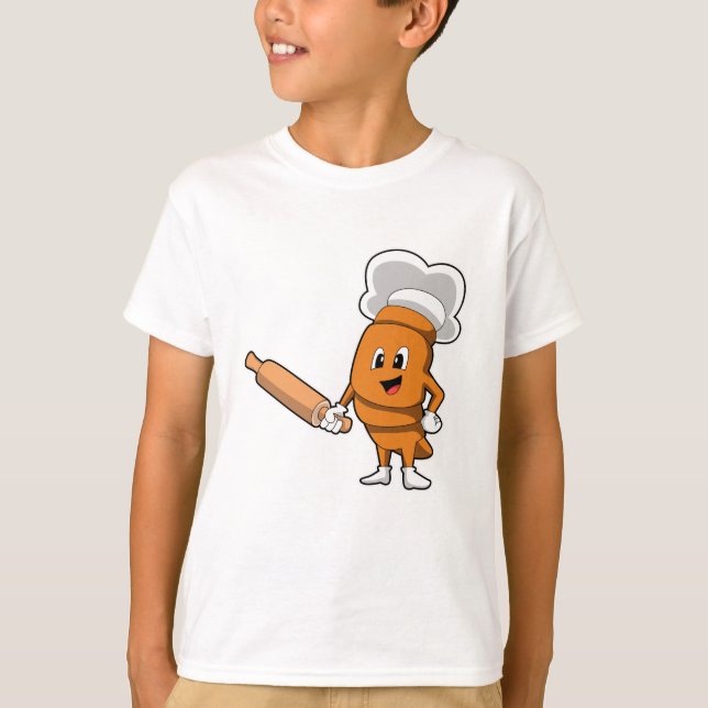 Camiseta Pão como Cozinhar com Pino de Rolagem (Frente)