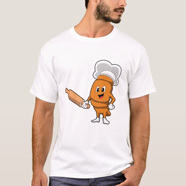 Camiseta Pão como Cozinhar com Pino de Rolagem (Frente)