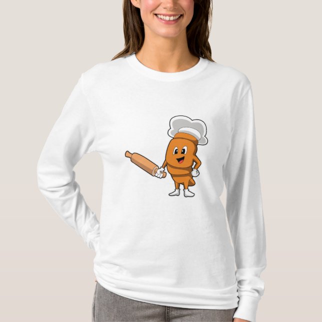 Camiseta Pão como Cozinhar com Pino de Rolagem (Frente)