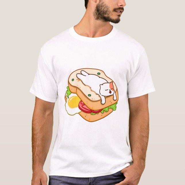 Camiseta Pão de Gato e Sanduíche (Frente)