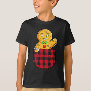 Camiseta Pão De Gengibre No Bolso Cookie B De Natal Engraça