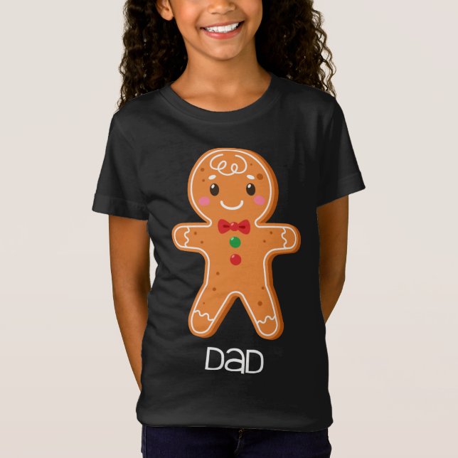 Camiseta Pão de Gengibre Pai de Natal Correspondente Pijama (Frente)