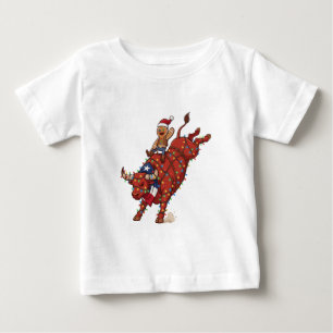 Camiseta Pão de gengibre Touro Texas Luz de Natal Cowboy