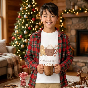 Camiseta Pão de Mel Fofo e Cacau Quente Diversão de Natal p