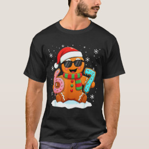 Camiseta Pão de Mel Six Seven Bruh Meme Divertido de Natal 