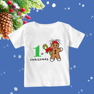 Camiseta Pão de Natal bonito Bebê Roupa de Bebê