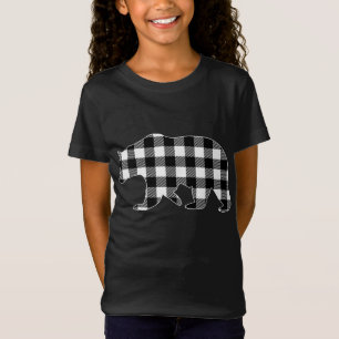 Camiseta Pão de Natal do Urso de Xadrez Búfalo Preto e Bran