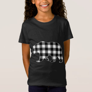 Camiseta Pão de Natal do Urso de Xadrez Búfalo Preto e Bran