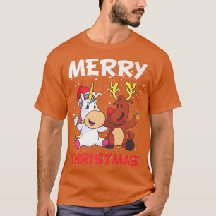 Camiseta Pão de Neve de Natal Unicórnio Ren Red Nose Re