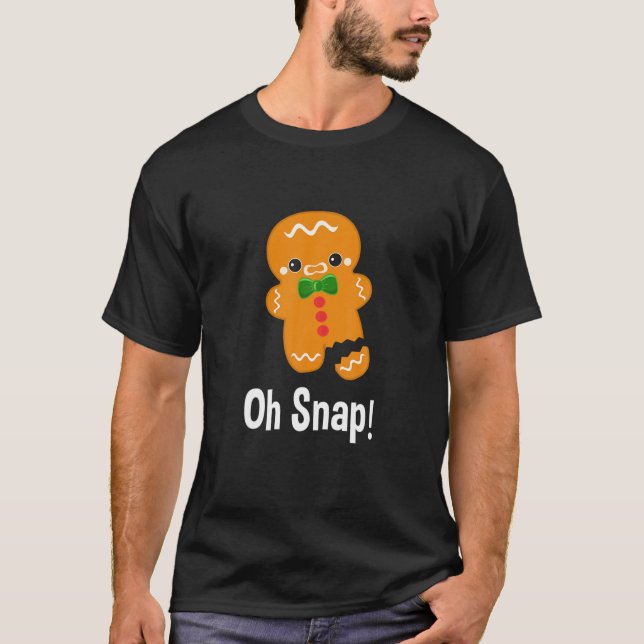 Camiseta Pão De Pão De Natal Oh Snap Pajama Para Homens Mul (Frente)