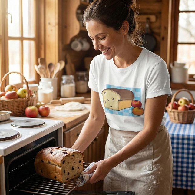 Camiseta Pão de Passas e Maçãs Vermelhas (Criador carregado)