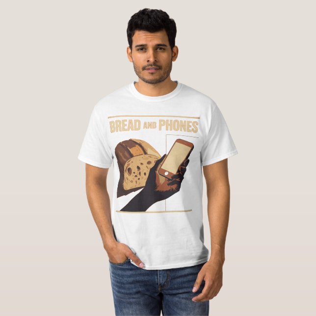 Camiseta Pão e Telefones – Essenciais Modernos (Frente Completa)