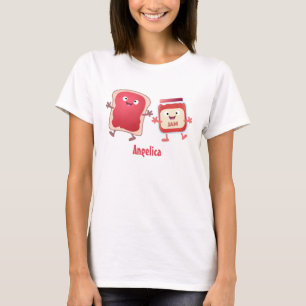 Camiseta Pão engraçado e personagens de desenho animados de