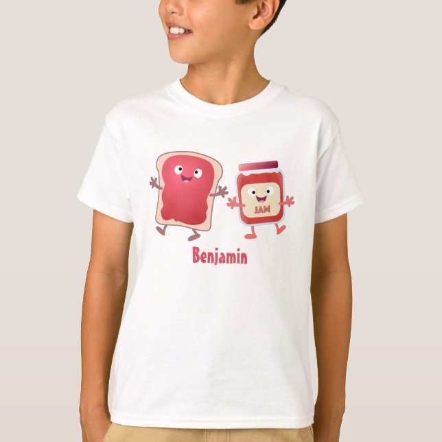 Camiseta Pão engraçado e personagens de desenho animados de (Frente)