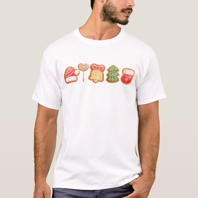 Camiseta Pão-pão Festivo Legal Trendência Natal (Frente)