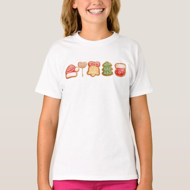 Camiseta Pão-pão Festivo Legal Trendência Natal (Frente)