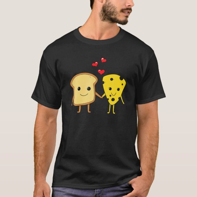 Camiseta Pão Queijo Lover Cheddar Casal Foodie Comida Areia (Frente)