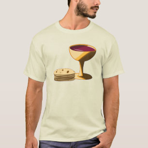 Camiseta Pão sem fermento e vinho A última Páscoa de jantar