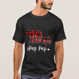Camiseta Pap Bear Natal Pajama Xadrez Vermelha Buffalo Fa