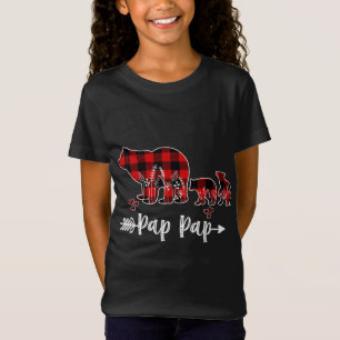 Camiseta Pap Bear Natal Pajama Xadrez Vermelha Buffalo Fa