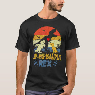 Camiseta Pap Paps Saurus Rex Dinossaur Paps 2 Crianças